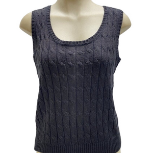 NEW RALPH LAUREN Womens Metallic Rib-Knit Sweater Tank Top